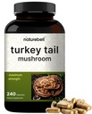 NatureBell Turkey Tail Mushroom Capsules 15.000mg pro Servierung, 240 Count | 25:1 Fruchtkörper & Mycelextrakt – Immun- & Gehirn-Gesundheitsmushrooms Supplement.