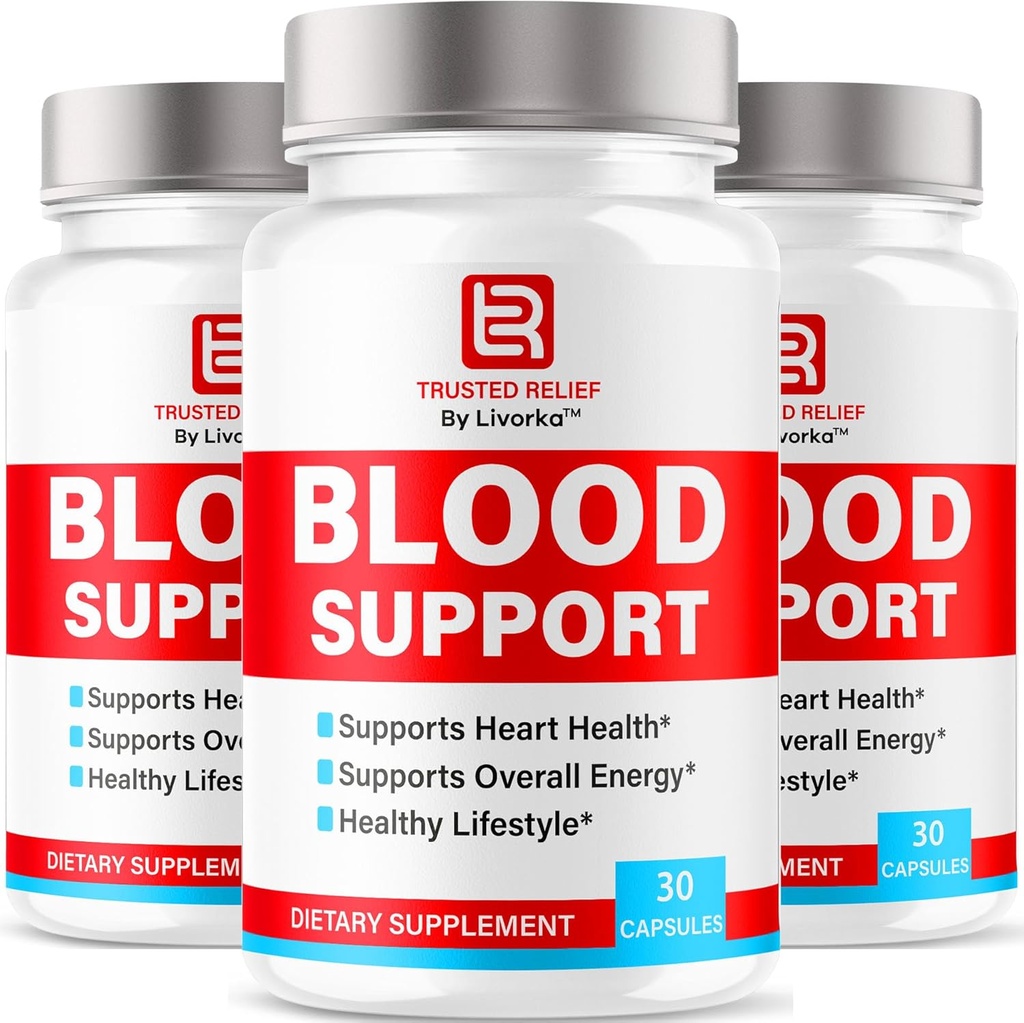 (3 Pack) Trusted Relief Blood Support Capsules - Official TrustedRelief Blood Support Vitamin Pills, Natural Trusted Relief Advanced Premium Formula Wellness & Overal Health, 90 Kapseln für 3 Monate