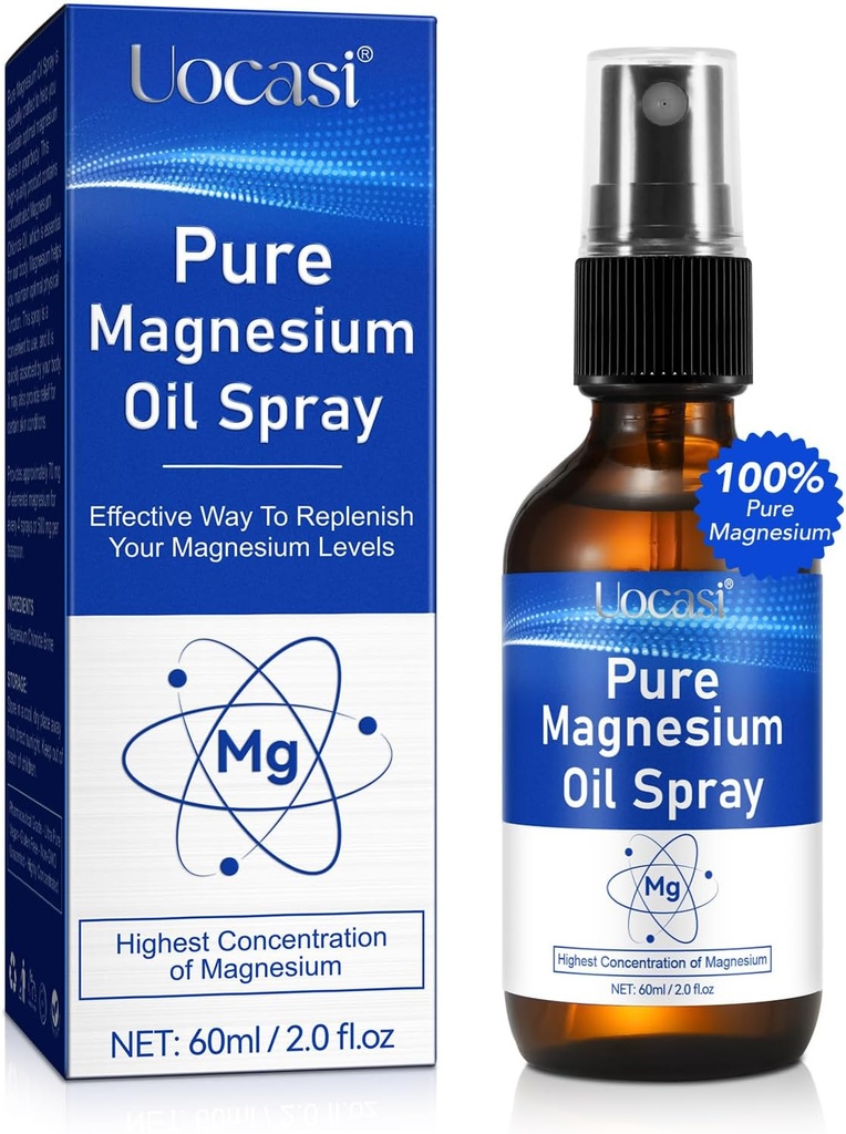 Magnesiumöl für Füße, reines Magnesiumöl Spray, Nourish The Skin, Unclog Pores, Alleviate Hair Loss, 2 Oz