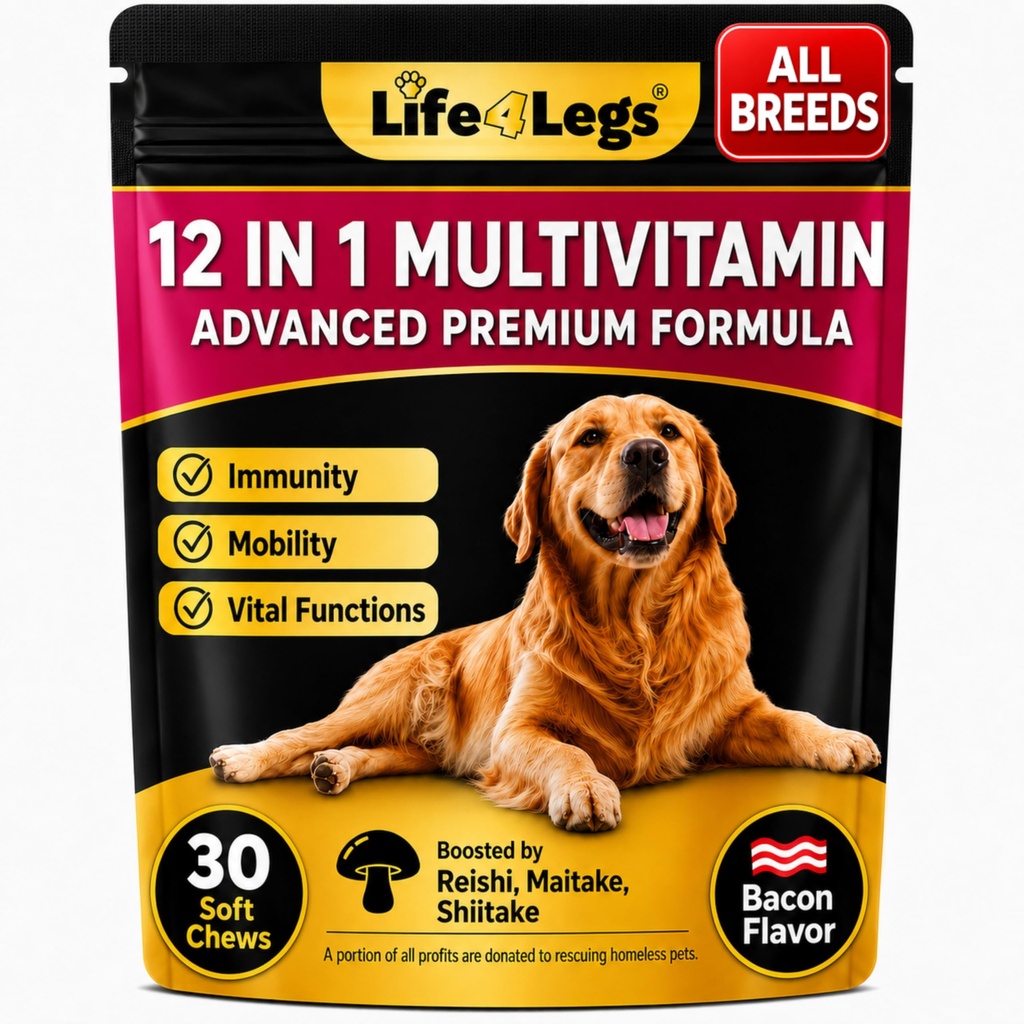 Soft Chews Dog Vitamins & Supplements - Dog Multivitamin - Hemp Oil Glucosamine Chondroitin Hip and Joint Support Health, Skin & Coat, Digestion & Immune Booster, Heart, Probiotics