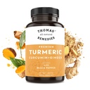 Thomas' all-natürliche Heilmittel Kurkumin und Ginger mit schwarzem Pfeffer, Organic Turmeric Joint Support Supplement- 95% Curcumin - NO Füllstoffe, Vegan - 120ct