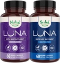 Pilules de couchage sans mélatonine Luna et Luna avec ingrédients naturels Melatonine, Valarien, et plus (120 comte)
