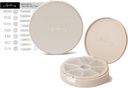 7 Compartments Pill Case, Pill Box, Daily Pill Organizer, Travel Pill Organizer, Medication Organizer, Customizable Pill Dispenser with Label Stickers (Pearl Cream)