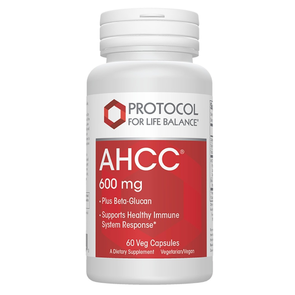 Protocol AHCC 600 mg - Supplément de soutien du foie et de l'immunocoque avec bêta-glucane* - mai aider la santé cellulaire et le stress* - végétalien, sans lait et sans noix - 60 capsules de légumes