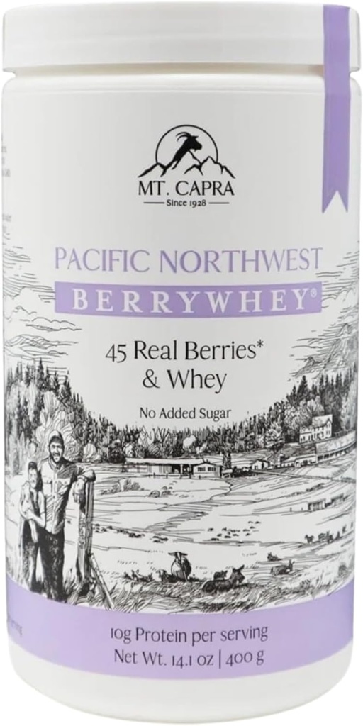 Mt. Capra Pacific Northwest BerryWhey | Non-GMO Meal Replacement Shake High in Antioxidantien mit lokalen Blaubeeren, Aronia Berry und Goat Whey Protein | 10 Servings - 14.1 oz