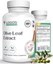 Capsules d'extrait de feuille d'olive - Supplément immunitaire pour hommes et femmes, polyphénol et flavonoïde pour le bien-être général - Capsules d'huile d'olive non OGM et végétalienne - 60 Compte