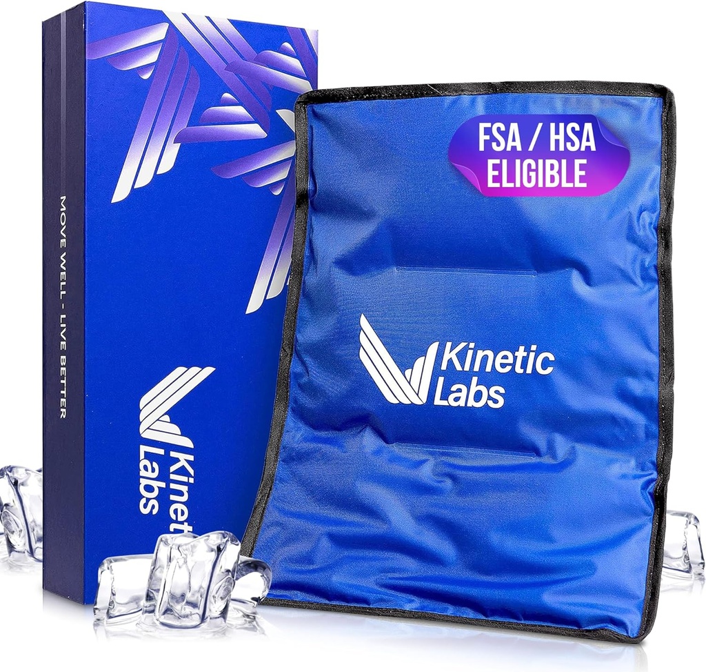 Kinetic Labs Reusable Ice Pack für Verletzungen - Großes Eispaket für Rückenschmerzen Relief (11x14.5) - Großes Eis Gel Pack für Rücken, Knie, Schulter, Hip