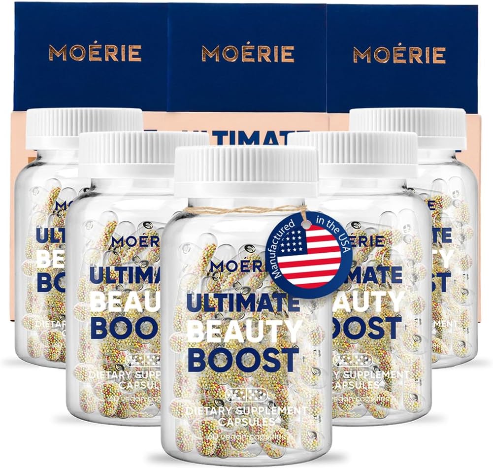 Moerie Hair Growth Supplement für Damen und Herren - Haar Haut und Nägel Vitamine mit Biotin, Q10 & Minerals - Für Thicker, Fuller Hair & Hair Loss Treatment - Advanced Beadlet Delivery System - 360 Pillen