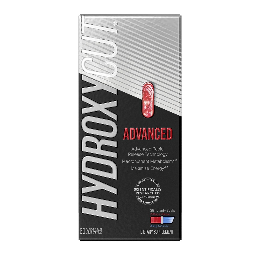 Hydroxycut Advanced - Supplément thermogénique - Métabolisme et soutien énergétique pour les hommes et les femmes - C. Canephora Robusta, Yohimbe Extract et 200 mg de caféine - Capsules liquides à libération rapide - 60 Capsules