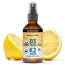 Organisches Vitamin D3 5000 IU (Lichen) + K2 120 mcg (Fermented Chickpea), Immun-, Knochen- und Herzgesundheit mit Calciumabsorption | Trace Minerals, Lemon & Citrus, Sugar Free, Spray (1 FL OZ, 30 Servierungen)