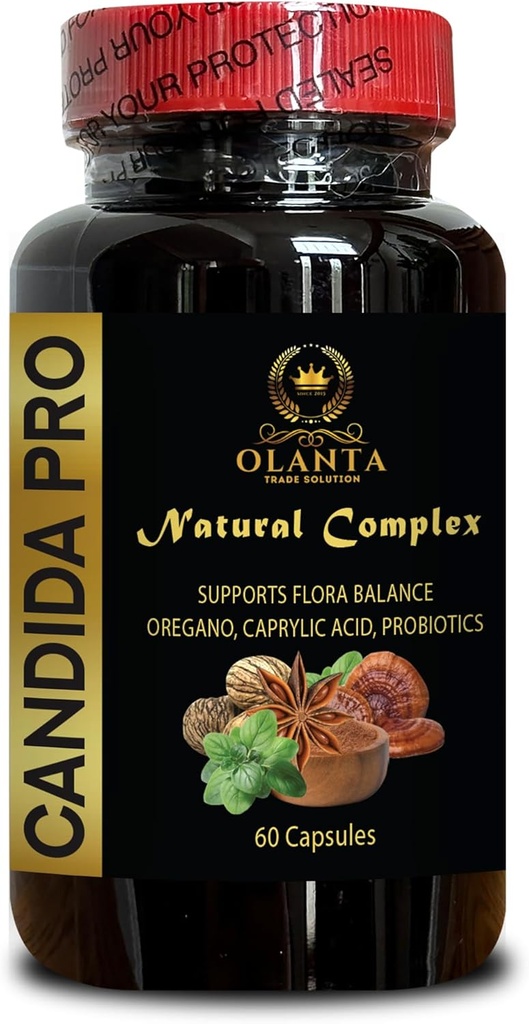 Generic Candida PRO - Oregano, Caprylic, Probiotics, Reishi Pilz, Aloe, Black Walnut, Verdauungsergänzungsmittel, Verdauungsformel - 1 Flasche
