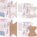 Sinmoe 100 Stück Flexible Stoff Klebebänder Knuckle und Fingertip Bandagen Vielfalt Pack für Wound Care Bulk Pack für Erste Hilfe Kits in 2 Größen, 3 x 1,5 Zoll, 1,8 x 2 Zoll(Brown)