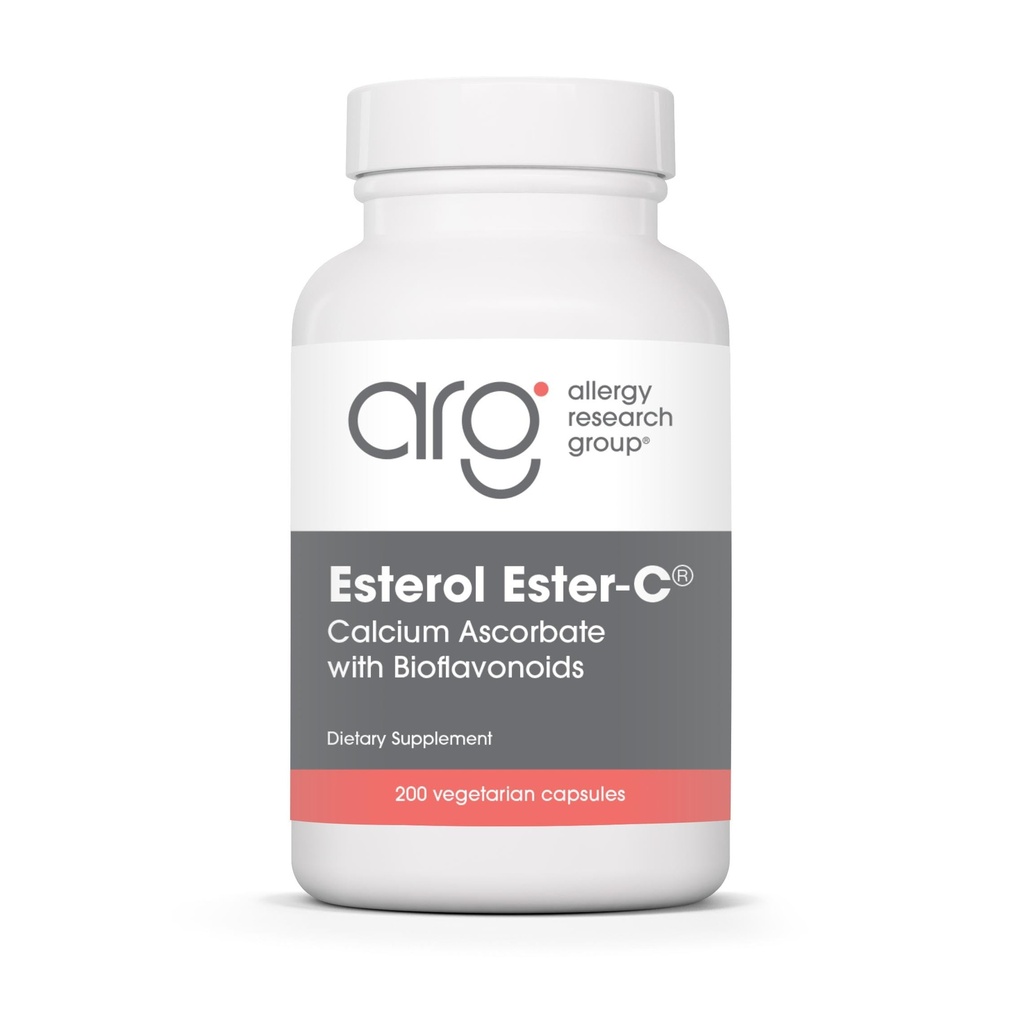 Groupe de recherche sur l'allergie Estérol Ester-C - supplément de vitamine C 1350mg, soutien immunitaire, ascorbate de calcium avec bioflavonoïdes, acide ascorbique, rutine, quercétine, capsules véganes - 200 Compte