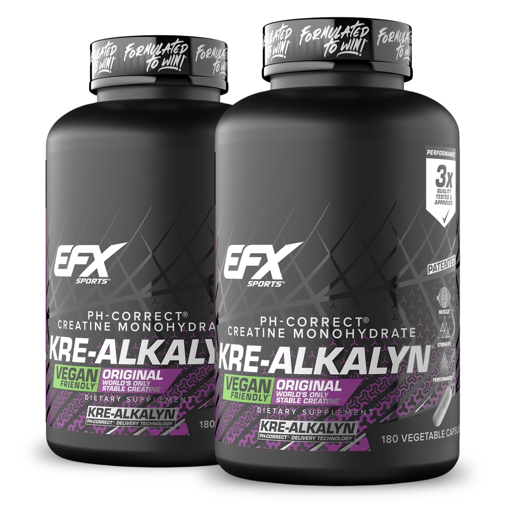 EFX Sports Kre-Alkalyn EFX. pH correct Supplément de pilule monohydratée en créatine.
