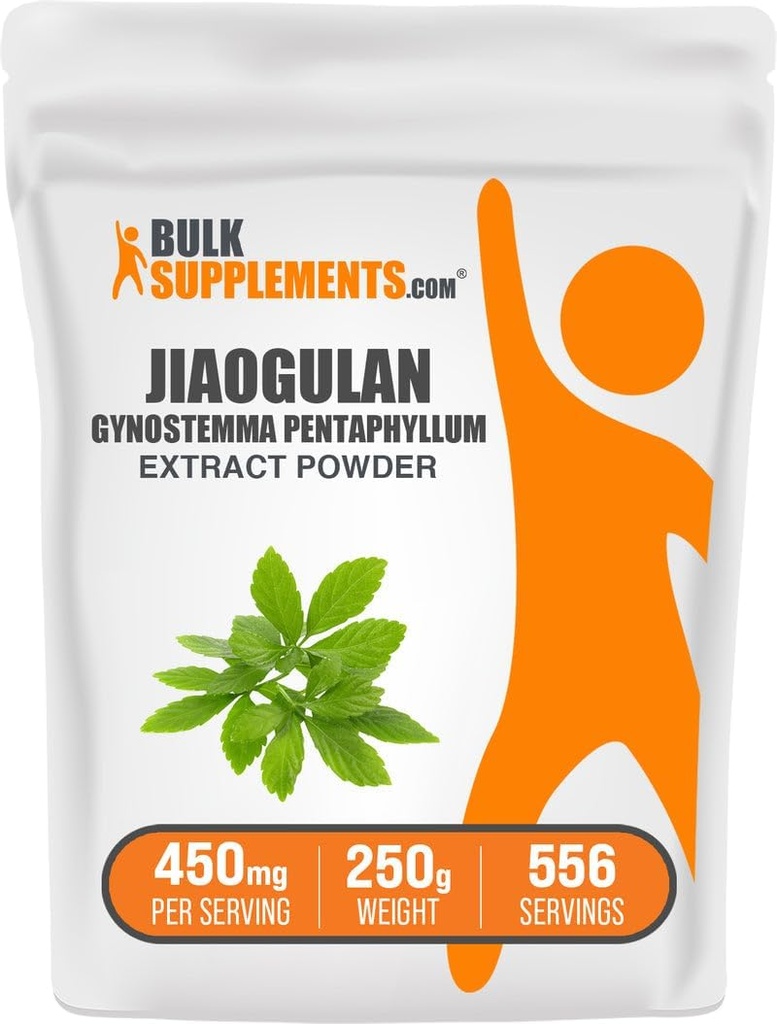 BulkSupplements.com Jiaogulan Extract Powder - Gynostemma Pentaphyllum, Jiaogulan Powder, Gynostemma Extract - Vegan & Glutenfrei, 500mg pro Servierung, 250g (8.8 oz) (Pack mit 1)