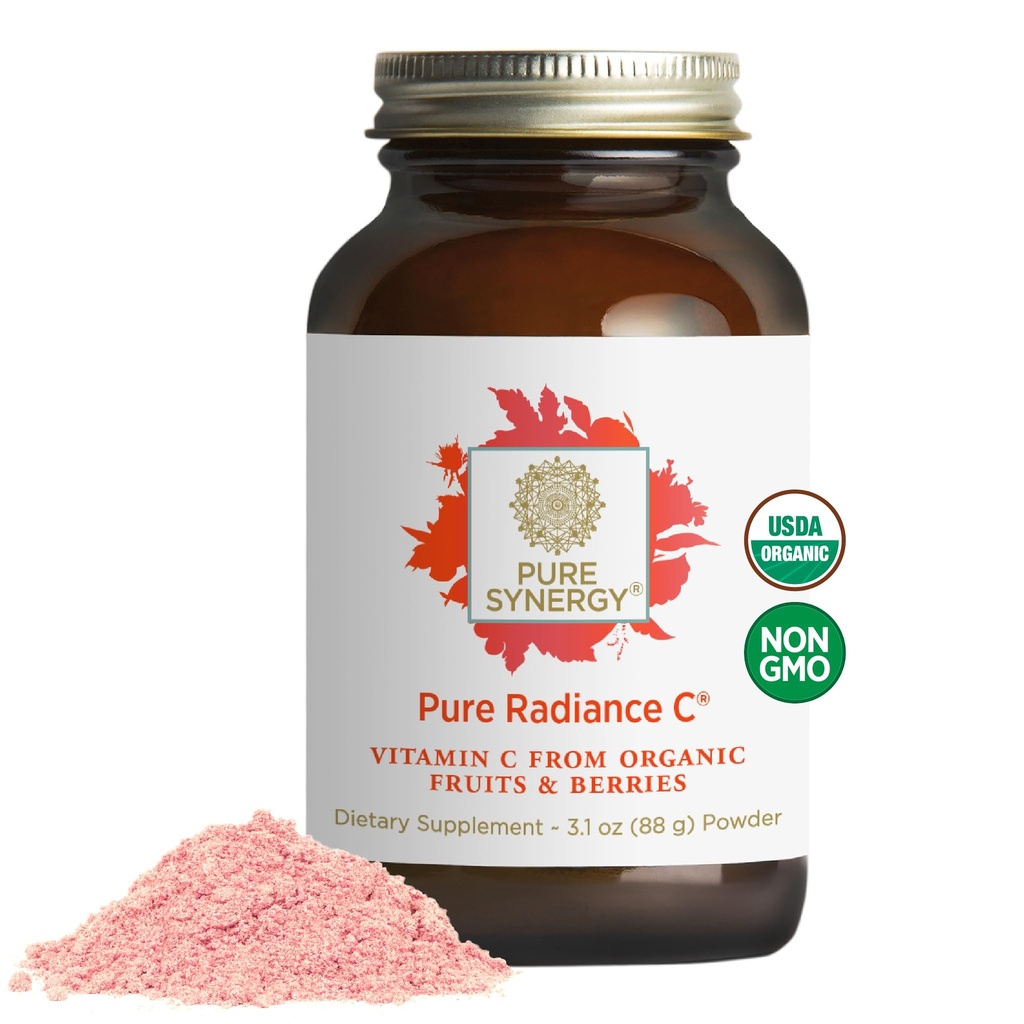 Pure Synergy Pure Radiance C | Bio-Vitamin-C-Pulver | 100% Natürlich, Ganzes Essen, Non-GMO-Ergänzung mit Bio Camu Camu| für Immun- und Kollagenunterstützung (3.1 oz Powder)
