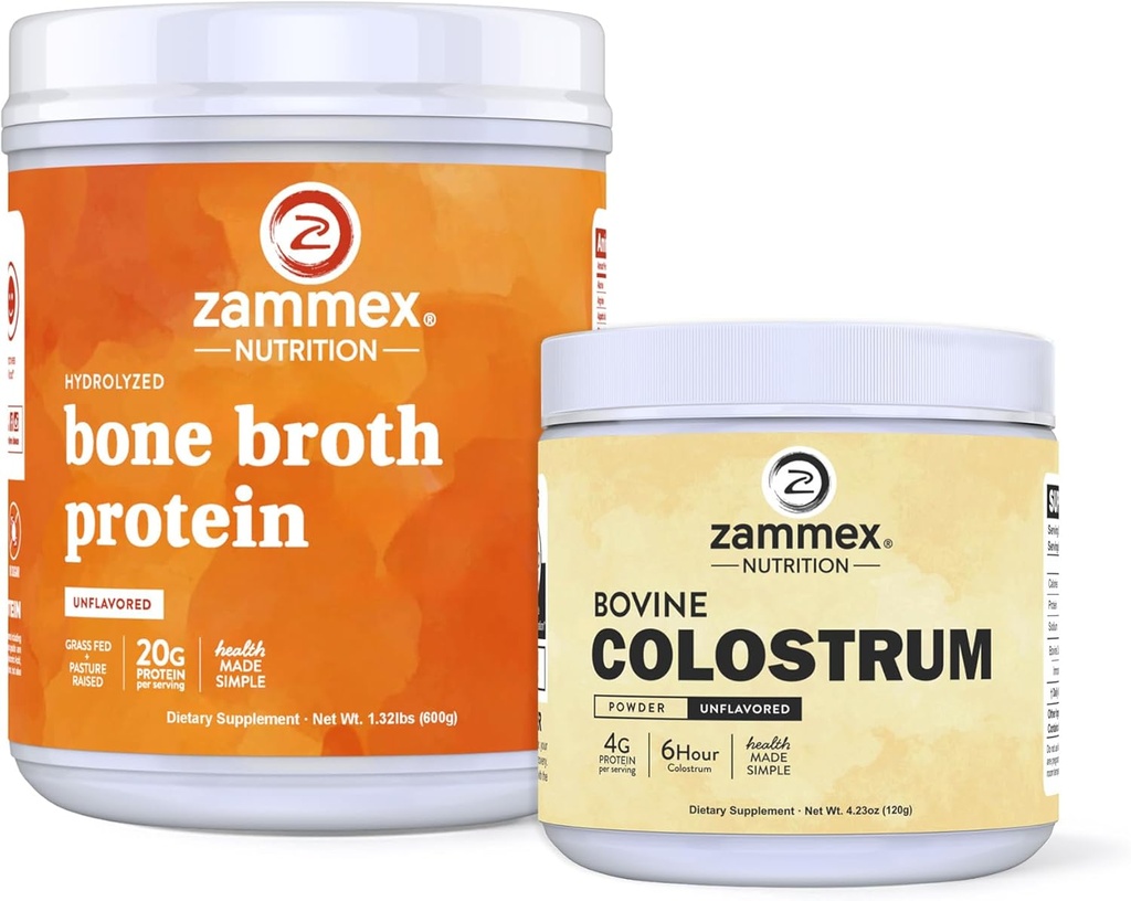 Zammex Bone Broth Protein Pulver + Rinder Colostrum Pulver