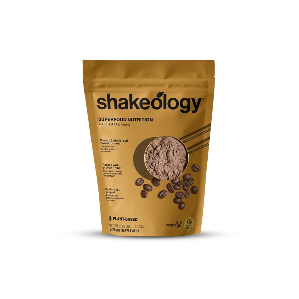 Shakeology 0g Added Sugar based Protein Powder Blend, Gluten-Free Shake avec des vitamines et des minéraux – Aide à soutenir la perte de poids saine, Lean Muscle, Gut Health – Café Latte, 30 portions