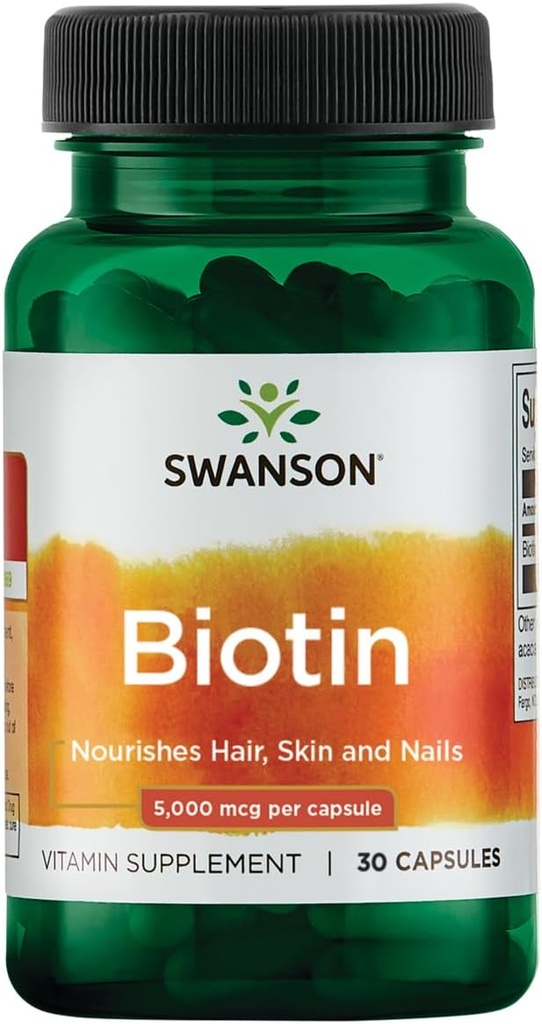 Swanson Biotin B7 Vitamin 5000 mcg 30 Kapseln
