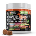 Dog Allergy Relief Chews | Itchy Skin Relief für Hunde | Colostrum Astralagus Omega 3 Bee Pollen Bromelain Echinacea Nettle Leaf Quercetin Licorice Root Spirulina ACV Immun - Packung von 1