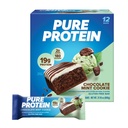 Barres de protéines pures, haute protéine, collations nutritives pour soutenir l'énergie, faible sucre, sans gluten, biscuits à la menthe de chocolat, 1,76oz, 12 Compte (emballage mai Vary)