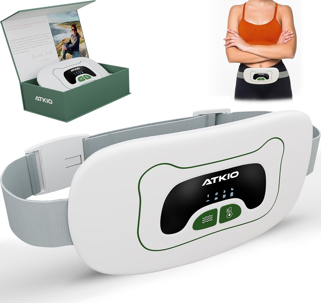 Tragbares Heizkissen für Periodenkramps - Periodenheizkissen für Krabben - Menstruierte Gürtel Relief Heizkissen für Damen - 6 Wärme- und Massagemodi - Rückenschmerzen Relief Elektrische Massager, FSA HSA Eligible