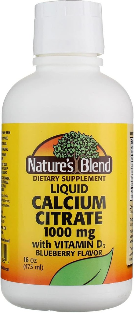 Nature's Blend Calcium Citrat mit D3 Blueberry Flavored Liquid 16 oz Jeder (Pack mit 5)