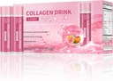 Collagen Drink mit 6000 mg Marine Collagen Peptide, flüssige Collagen Shots für Damen unterstützen Schönheit, Collagen Ergänzungen für Haut, Haar und Nagel Wellness, 0.85 Fl.Oz(25 ml)x30 Flaschen, Blut Orange