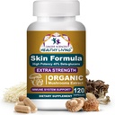 Cancer Sciences Skin Wellness Supplement, USDA Certified Organic Extract Pilze Supplement, Extra Stärke 1.500 mg, Hohe Potenz 40% Beta-Glucans, Immununterstützung, Glowing Complexion, 120 Kapseln