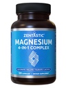 Supplément au complexe de magnésium zentastique 4-en-1 – Glycinat de magnésium, malate, taurate et lactate – Absorption élevée chélatée pour nerfs, muscles, os et soutien immunitaire – 120 capsules