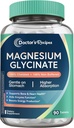 Recettes de docteur Magnésium Glycinate, Magnésium chélaté à haute absorption et non tamponné, facile sur l'estomac, sans gluten, os, nerf et soutien énergétique, 90 comprimés