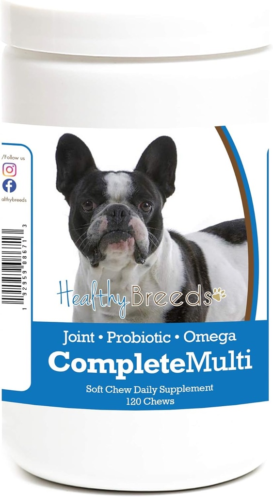 Gesunde Rassen Französisch Bulldogge Alle in einem Multivitamin Soft Chew 120 Count