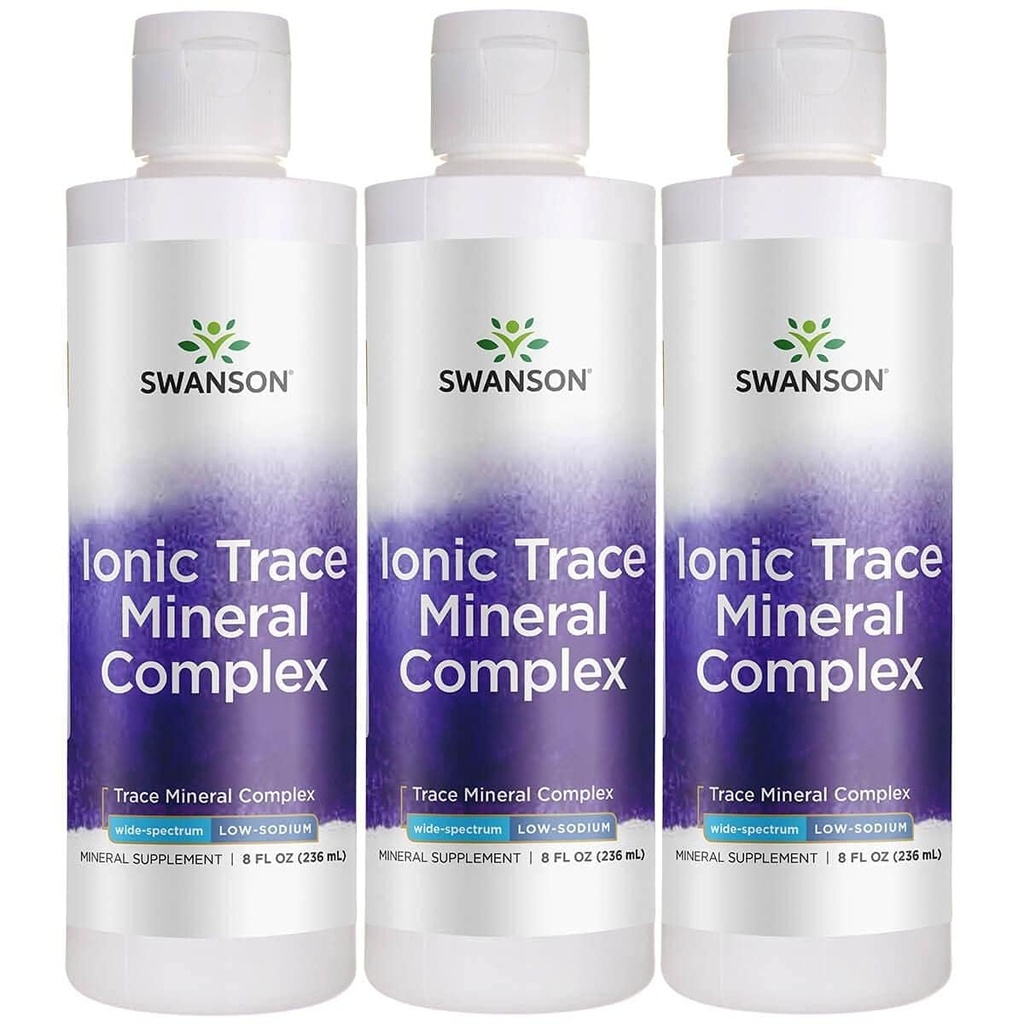 Swanson Concentrace Trace Mineral Drops 8oz-Complete Mineral Complex für Energie, Hydration, & Elektrolyt Balance über 72 hoch absorbierende ionische Mineralien wie Magnesium, Kalium, Calcium (3 Pack)