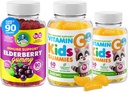 DR. MORITZ Vitamin C Gummi und Elderberry Gummis für Kinder und Erwachsene - Immununterstützung Low-Sugar Chewable Gummy Vitamins für Kleinkinder - Vegetarische Gelatin-freie Kinderernährungsergänzung