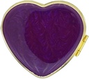 Vintage Pill Organizer Portable Compact Cute Pill Box Metal Pill Case for Purse/Pocket to Hold Vitamines/Tylenol/Supplements/Pish Oil/Meds/Tablet(Noble Purple Love Heart with Mirror)