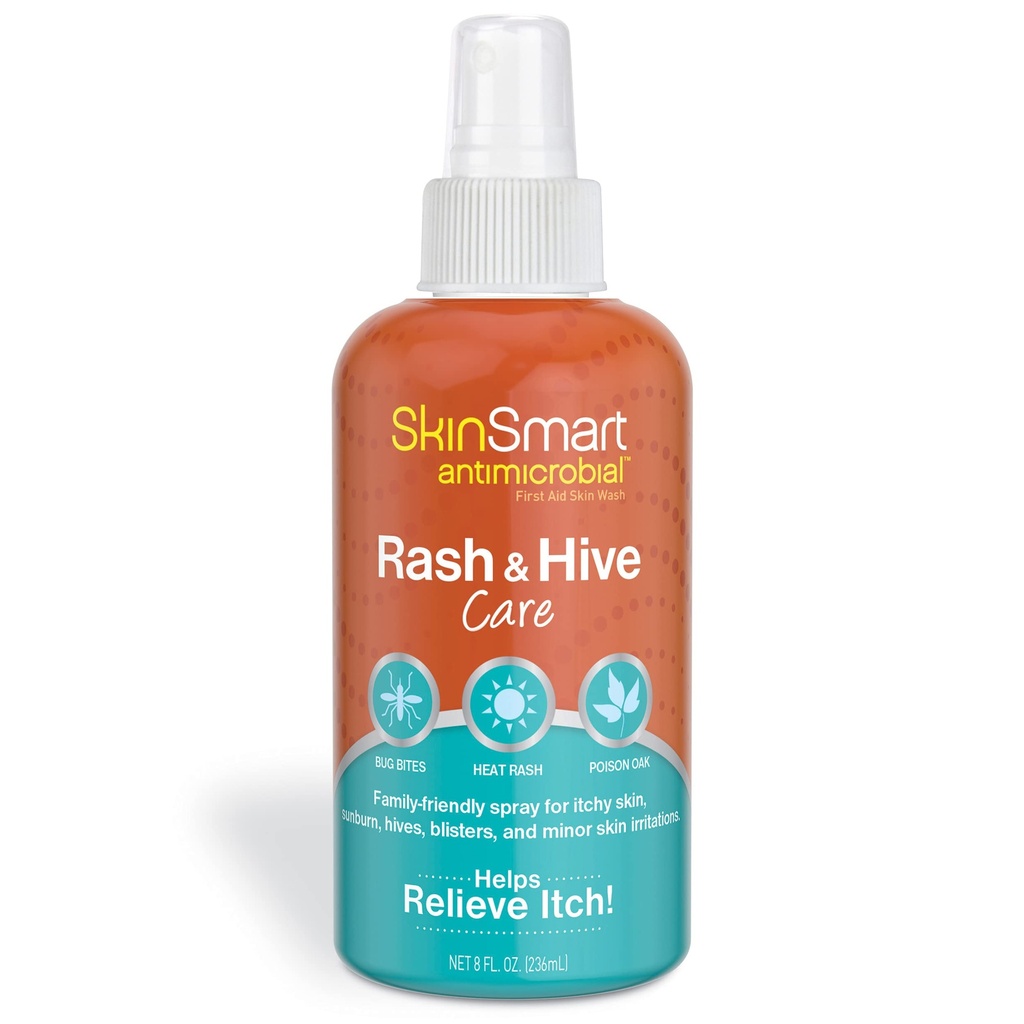 SkinSmart Antimicrobial Rash and Hive Care, Premier lavage de la peau, bouteille de pulvérisation de 8 oz