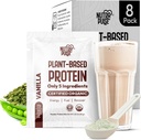 Paquet d'échantillons de poudre de protéines végétales organiques - Protéines végétales, sans gluten, non OGM, 20g de protéines par portion, idéal pour les smoothies et les shakes (Vanilla, paquet de 8)