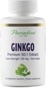 Paradise Herbs Ginkgo Biloba Extrakt, Super Potent, Ultra Pure, Vegan, Non GMO, Glutenfrei, 120 vegetarische Kapseln