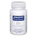 Encapsulations pures Zinc (Citrate) - pour système immunitaire, développement tissulaire et métabolisme* - Supplément minéral avec enzymes - Zinc hautement absorbant - Vegan & Non-OGM - 180 capsules