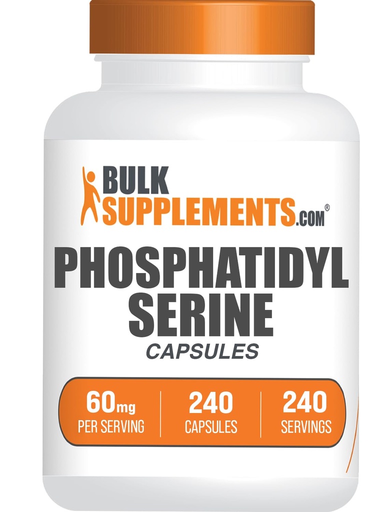 BulkSupplements.com Capsules de Phosphatidylsérine - Supplément de Phosphatidylsérine, provenant de soja, pour mémoire et focus - Sans gluten, 1 Capsule par portion, 240 Capsules (paquet de 1)