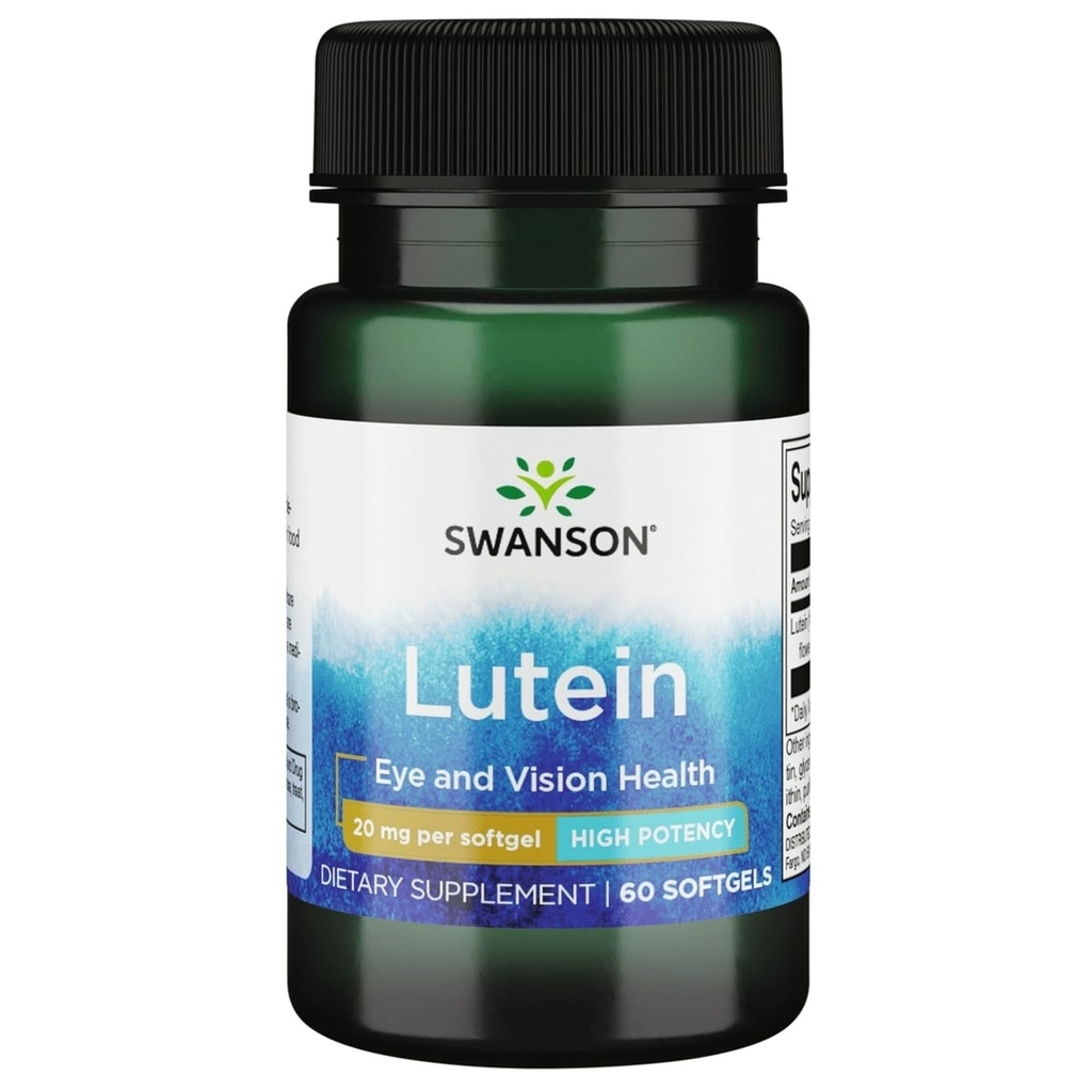 Swanson Lutein 20 Milligrammes 60 Sgels