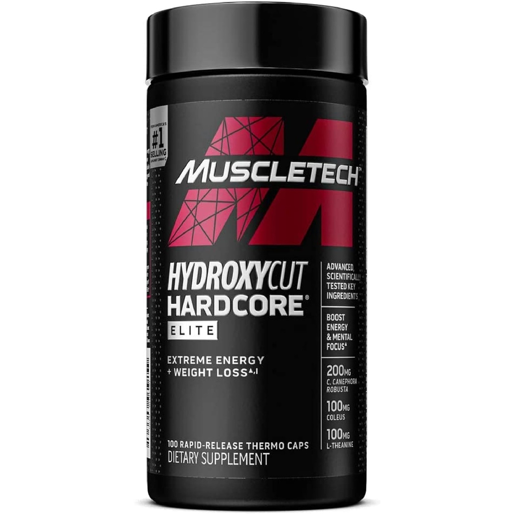 Hydroxycut Hardcore Elite - 100 Rapid-Release Thermo Caps - Energy & Focus - für Männer & Frauen - 50 Servierungen