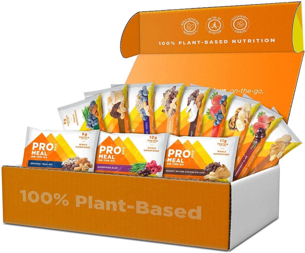 PROBAR - Meal Bar 12 Flavor Variety Pack - Natürliche Energie, Non-GMO, Glutenfreie, pflanzenbasierte Ganze Lebensmittel Zutaten, 3 Unze (Pack mit 12) - Flavors Mai Vary