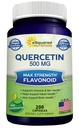 aSquared Nutrition Quercetin 500mg Supplément - 200 Capsules - Quercetin Dihydrate pour soutenir la santé cardiovasculaire - Pilules complexes de poudre Max Strength pour aider à améliorer la réponse immunitaire
