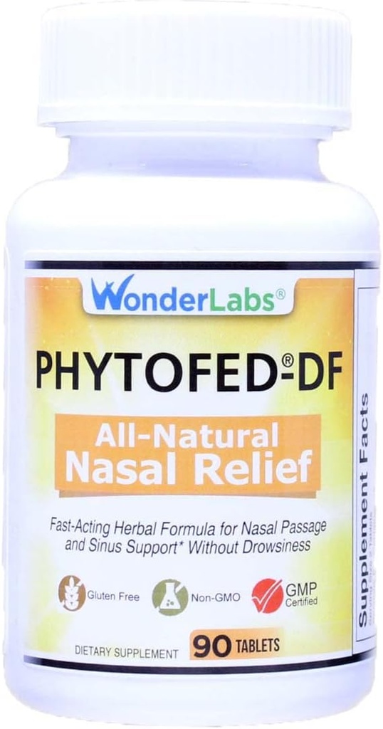 Wonder Laboratories Phytofed-DF All-Natural Nasal Relief und Dekongestant, 90 Tabletten