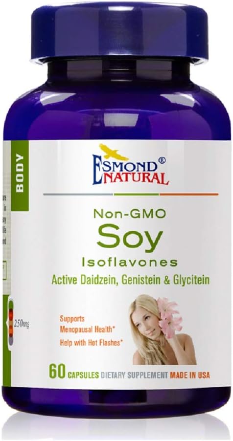 (5 Pack) Esmond Natural: Soy Isoflavones Non-OGM (Supporte la santé ménopausée et les flashs chauds), GMP, certifié Assn produit naturel, Fabriqué aux États-Unis - 250mg, 300 Capsules