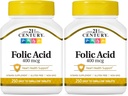 Schaumsäure des 21. Jahrhunderts 400 mcg Tabletten, 250 Zähler (Pack von 2)
