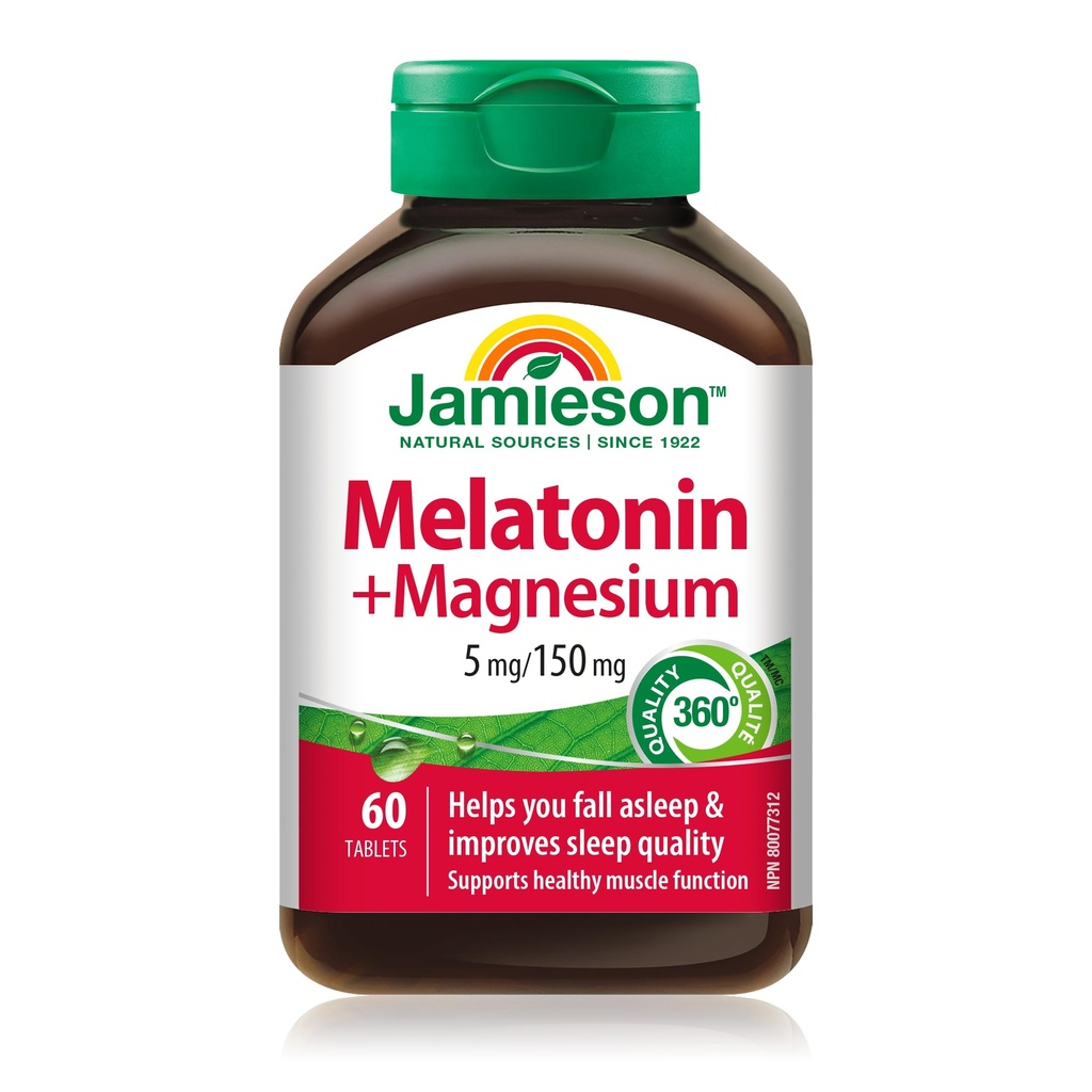 Jamieson Melatonin mit Magnesium 5mg/150mg, 60 Tabletten