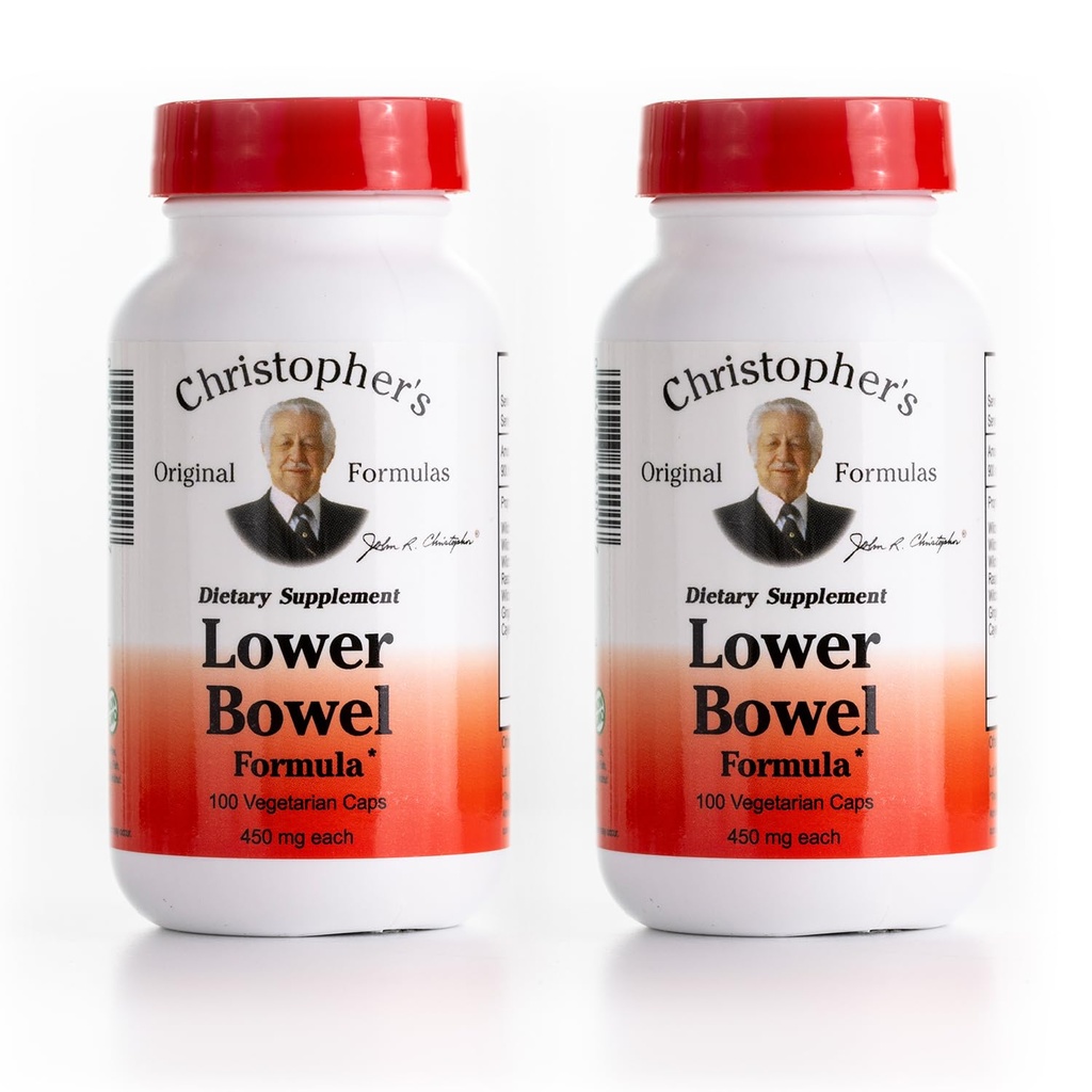 Christopher's Original Formulas Lower Bowel Cleanse Formula Capsules - Kräuter Laxative Colon Cleanse und Gut Cleanse 100 ct. - Paket von 2