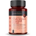 pureclinica Grape Seed Extract 300mg x 180 Tabletten - 90% oligomere Proanthocyanidine. 300% Stärker als normales Traubensat.
